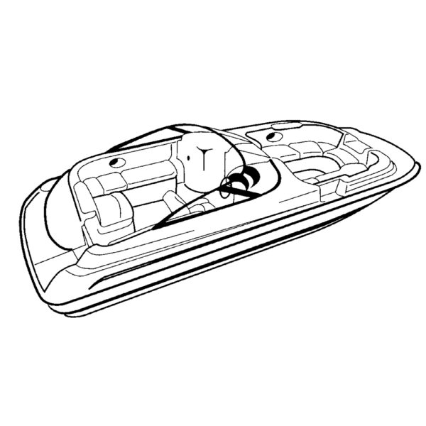 Carver Performance Poly-Guard Styled-to-Fit Boat Cover f/20.5' Sterndrive Deck Boats w/Walk-Thru Windshield - Grey - Image 2