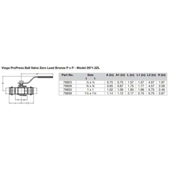 Viega ProPress 1-1/4" Zero Lead Bronze Ball Valve w/Stainless Stem - Double Press Connection - Smart Connect Technology - Image 2
