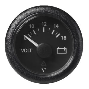 Veratron 52 MM (2-1/16") ViewLine Voltmeter - 8 to16V - Black Dial & Bezel 4 84117XL