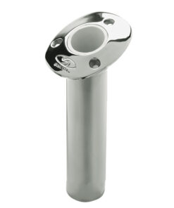 C.E. Smith Flush Mount Rod Holder - 15 Degree & 9" Depth - Stainless Steel - Cast Gimbal - White Vinyl Liner