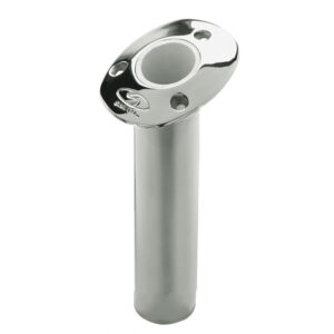 C.E. Smith Flush Mount Rod Holder - 15 Degree & 9" Depth - Stainless Steel - Cast Gimbal - White Vinyl Liner 6 85687XL
