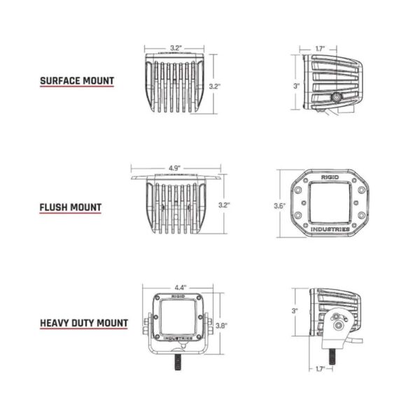 RIGID Industries D-Series Pro Dually Spot Surface Mount Pair - Midnight Edition - Image 2