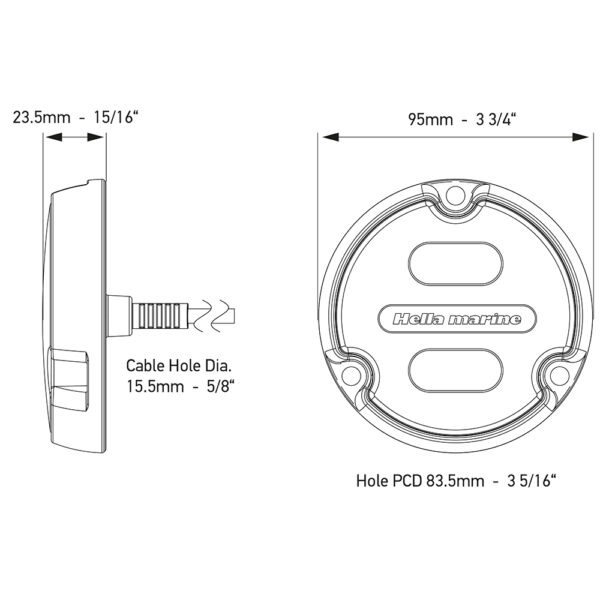 Hella Marine Apelo A1 RGB Underwater Light - 1800 Lumens - Black Housing - Charcoal Lens - Image 2