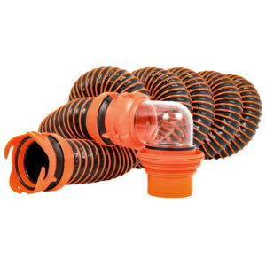 Camco RhinoEXTREME 15' Sewer Hose Kit w/ Swivel Fitting 4 In 1 Elbow Caps 6 93931XL