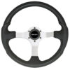 Uflex Nisida Steering Wheel 13.8" - Black Polyurethane Grip w/Black Aluminum Spokes