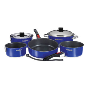 Magma Nestable 10 Piece Induction Non-Stick Enamel Finish Cookware Set - Cobalt Blue 6 97256XL