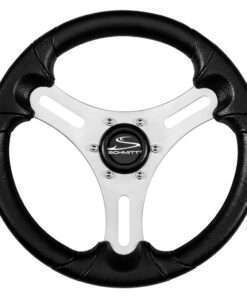 Schmitt Marine Torcello Lite 13" Wheel - Black Polyurethane Wheel w/Silver Spokes & Black Cap- 3/4" Tapered Shaft