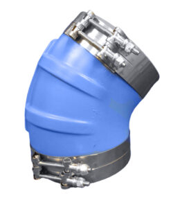 Trident Marine 8" ID 45-Degree Blue Silicone Molded Wet Exhaust Elbow w/4 T-Bolt Clamps
